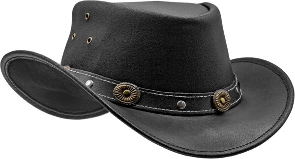 Men Black Leather HAT