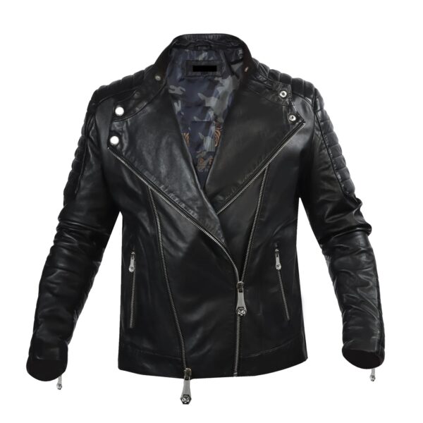 Stylish Black Biker Leather Jacket